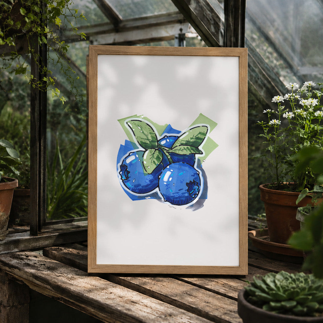 Blue berries Art Print