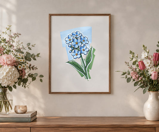 Blue Forget-me-not Art Print