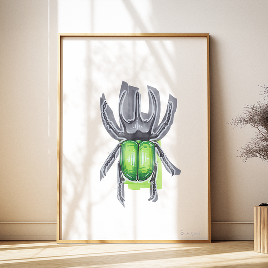 Hercules beetle Art Print