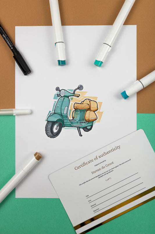 Original Illustration Vespa